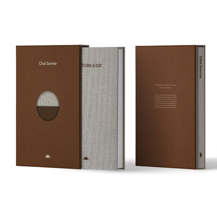 Chai Sunrise 3 Questions a Day Journal - Brown — back cover