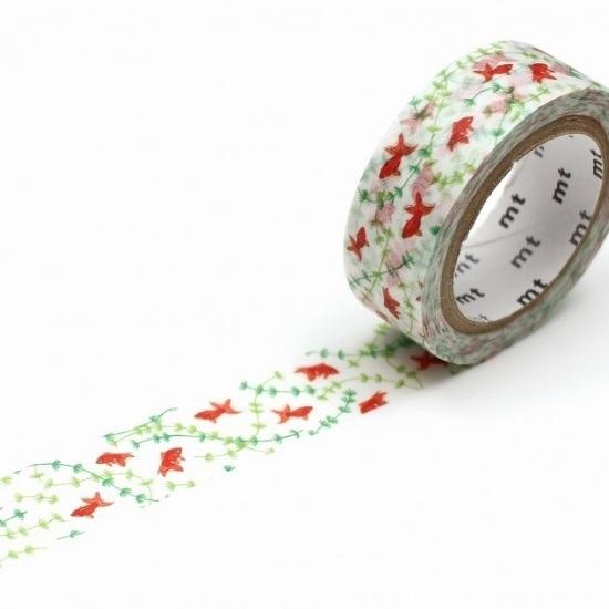 MT EX Washi Tape Gold Fish — pattern detail