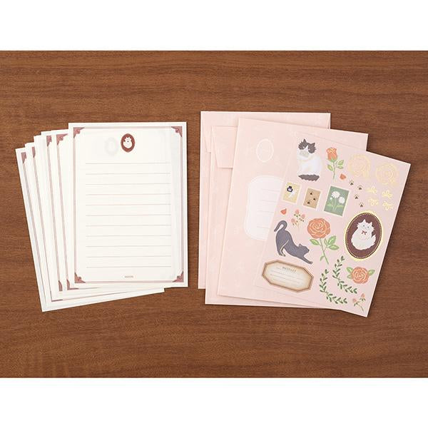 Midori Letter Set Collage - Cat Pattern — side view