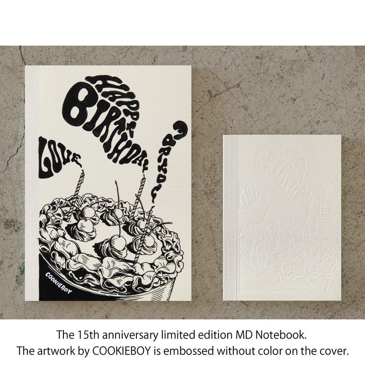 MD Notebook 15th Anniversary COOKIEBOY A6 Blank Notebook (Limited Edition) — back cover