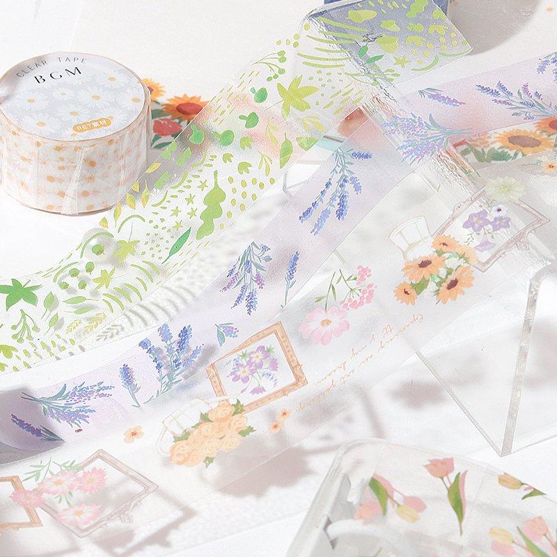 BGM Green Leaves Clear Tape — colour swatch