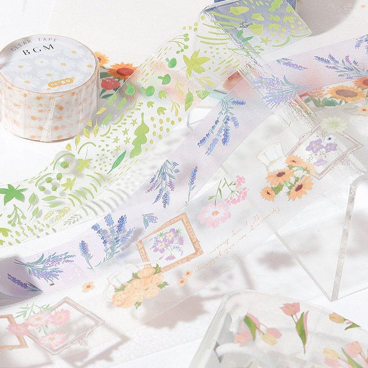 BGM Green Leaves Clear Tape — colour swatch