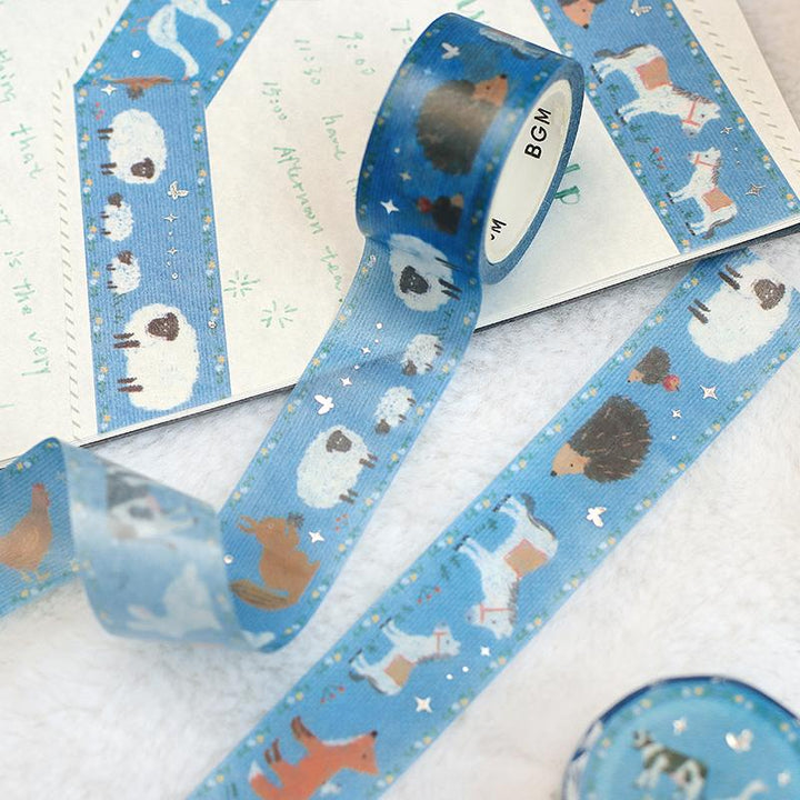 BGM Embroidered Ribbon Harvest Story Washi Tape — applied on surface