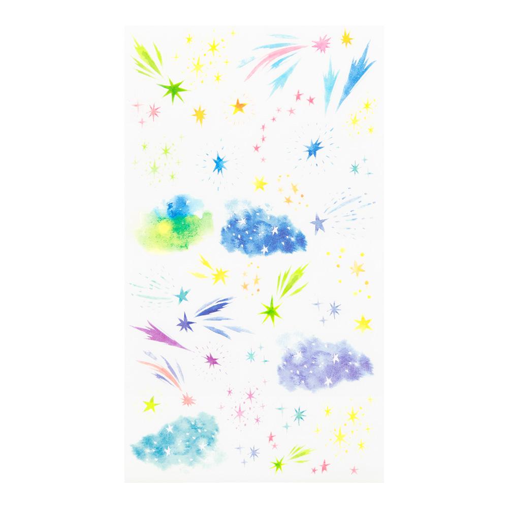 Midori Transfer Sticker - Watercolor Starry Sky — side view