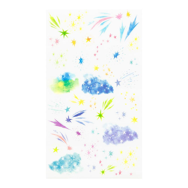 Midori Transfer Sticker - Watercolor Starry Sky — side view
