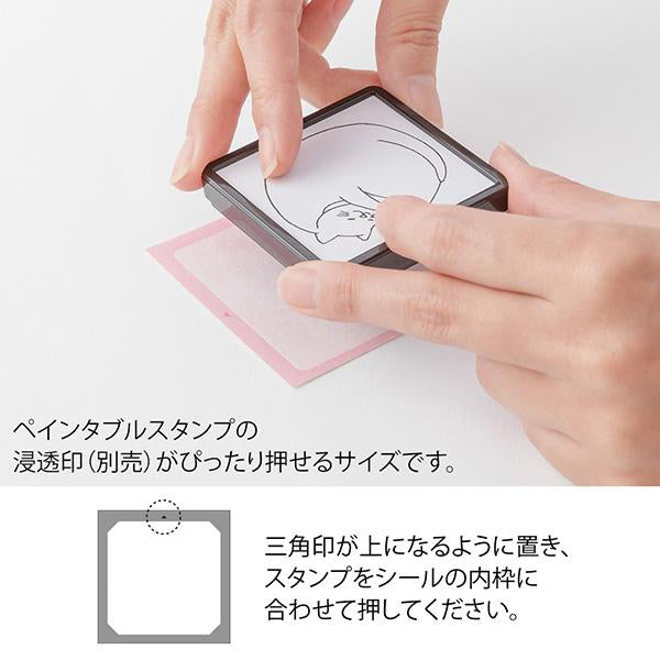 Midori Stickers Book For Pre-Inked Stamp - Warm Colors — angle view