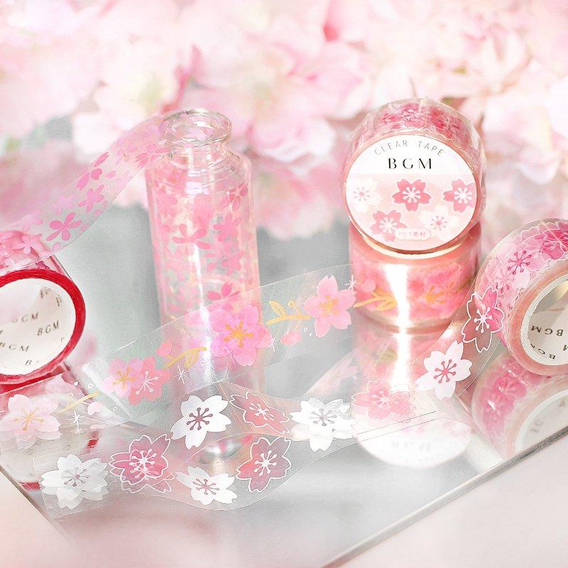 BGM Sakura Maizakura Clear Tape — roll side