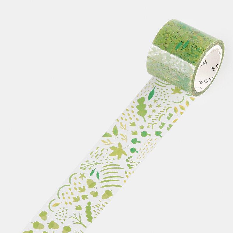 BGM Green Leaves Clear Tape — pattern detail