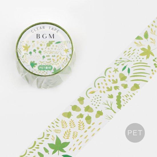 BGM Green Leaves Clear Tape — roll front