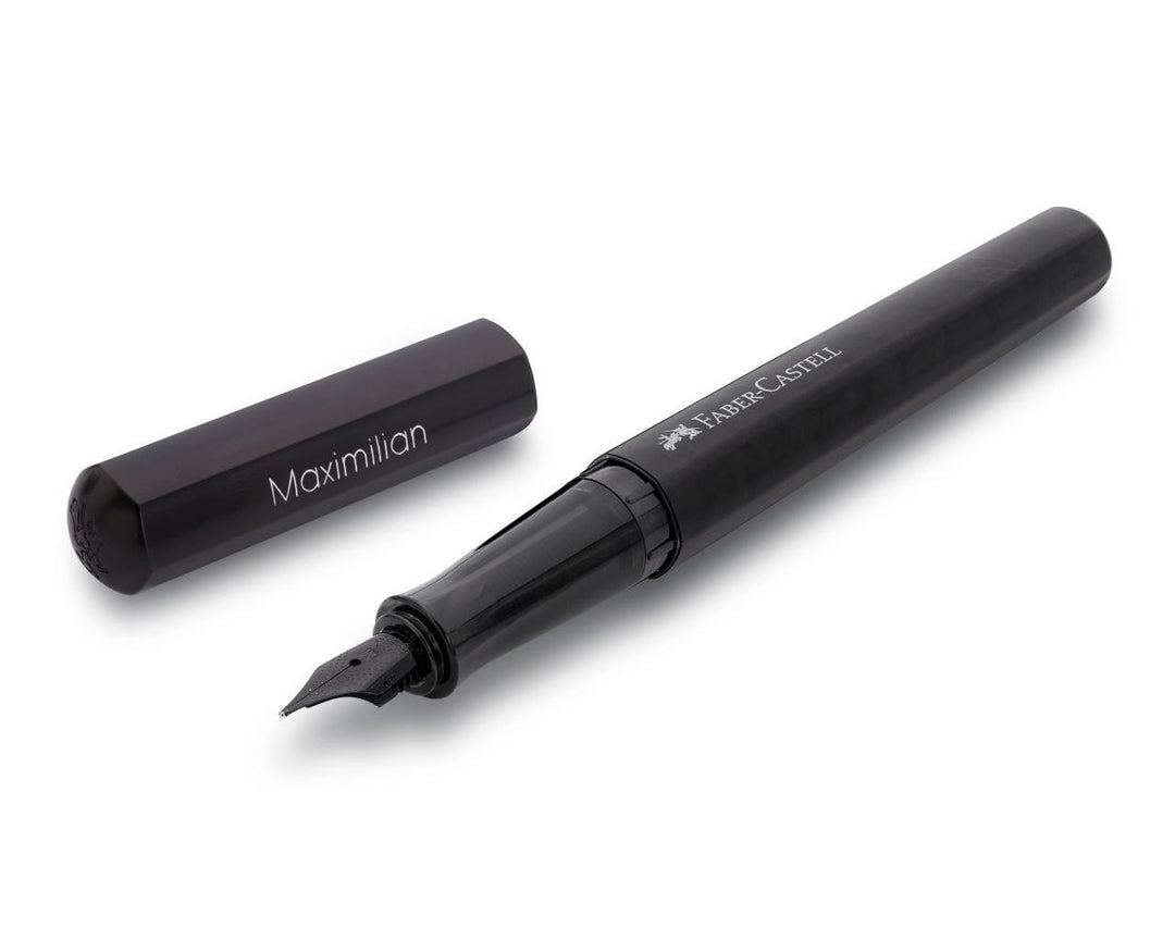 Faber-Castell Hexo Black Matt Fountain Pen — engraving example