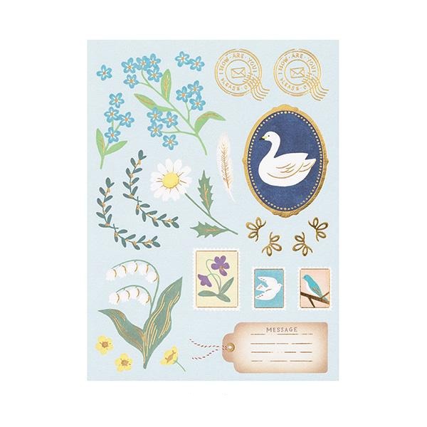 Midori Letter Set Collage - Bird Pattern — side view