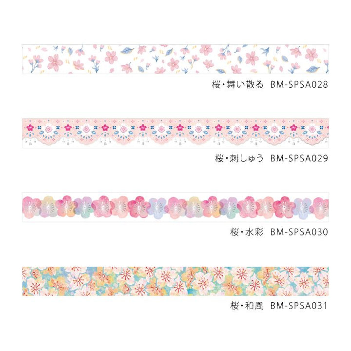 BGM Sakura Watercolor Masking Tape — flat lay