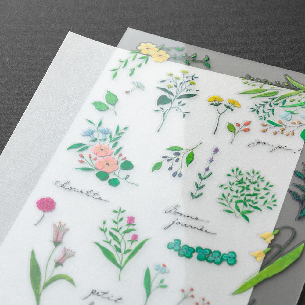 Midori Transfer Sticker - Flowering Plants Motifs — detail view