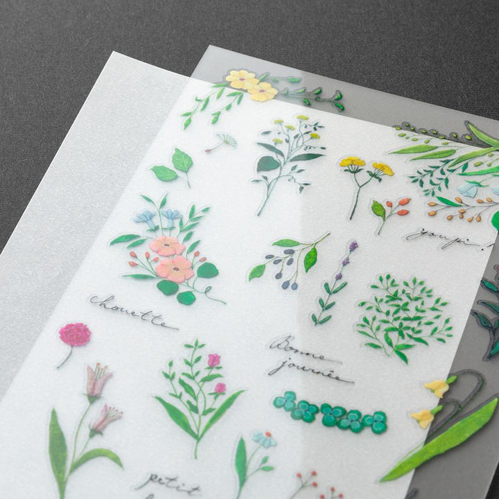 Midori Transfer Sticker - Flowering Plants Motifs — detail view
