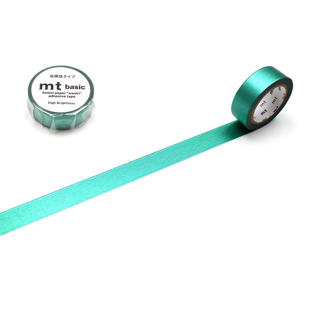 MT Basic Washi Tape Bright Green 7m — roll front