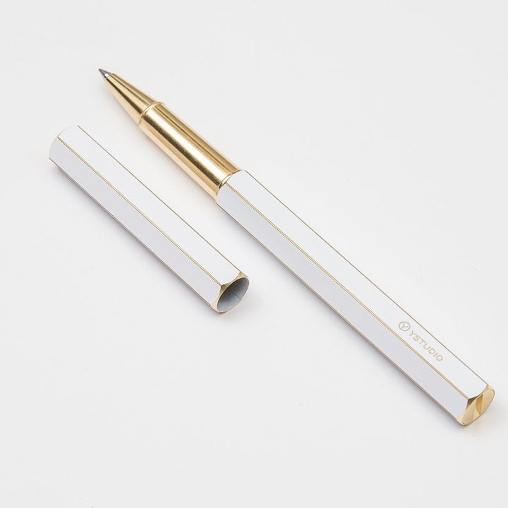 Ystudio Classic Revolve Rollerball Pen - White — engraving example
