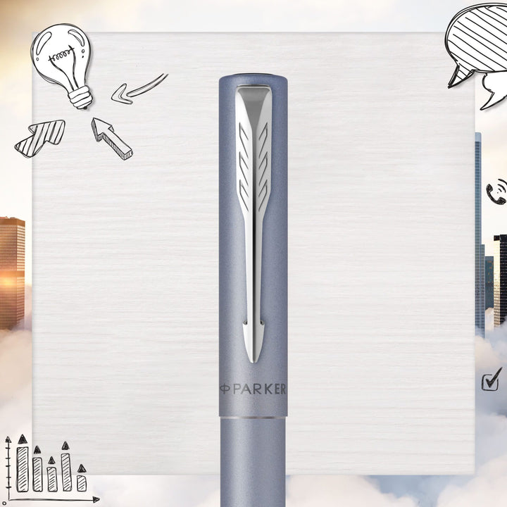 Parker Vector XL Rollerball Pen - Silver — barrel detail