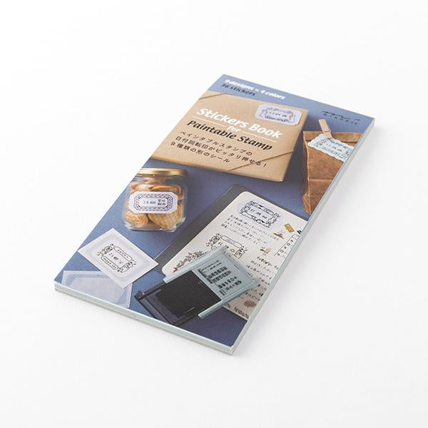 Midori Stickers Book For Paintable Rotating Stamp in Cold Colors — Midori decorative sticker — for journaling, planners and scrapbooking, at Cityluxe Singapore