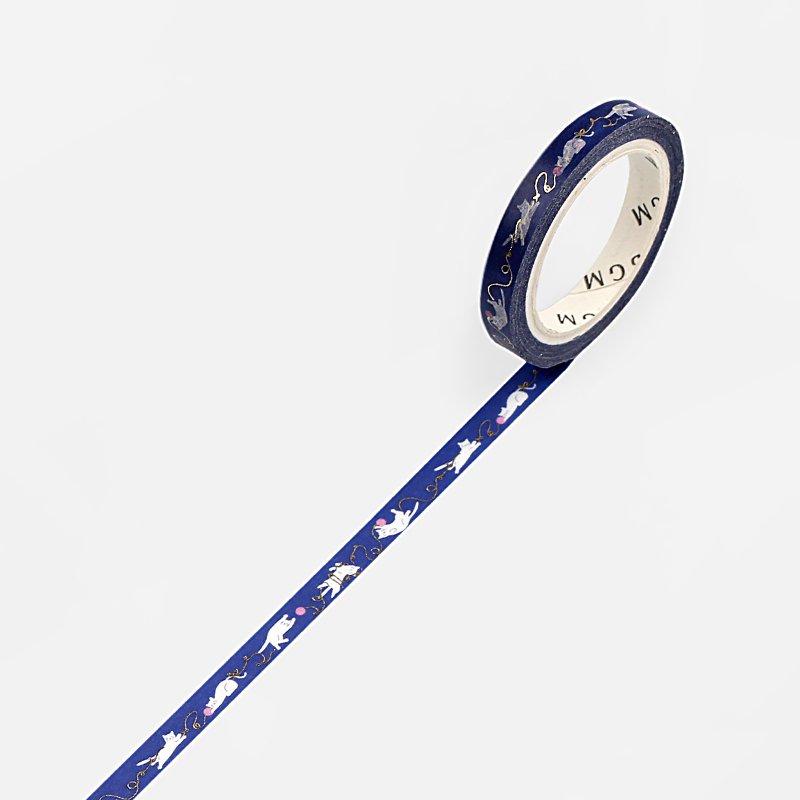 BGM Gold Playing Cat Masking Tape — pattern detail