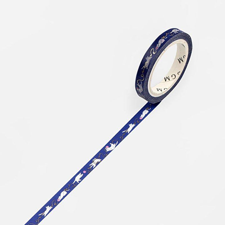 BGM Gold Playing Cat Masking Tape — pattern detail