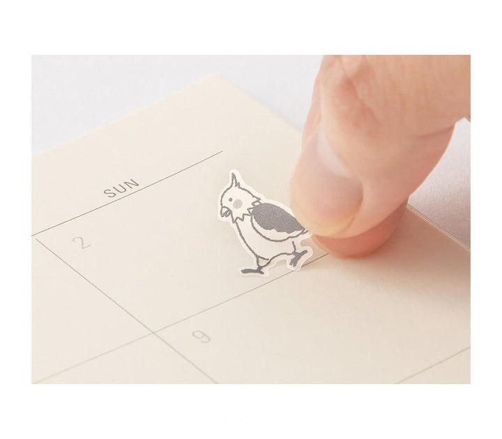 Midori Notebook Stickers - Talking Birds — with packaging