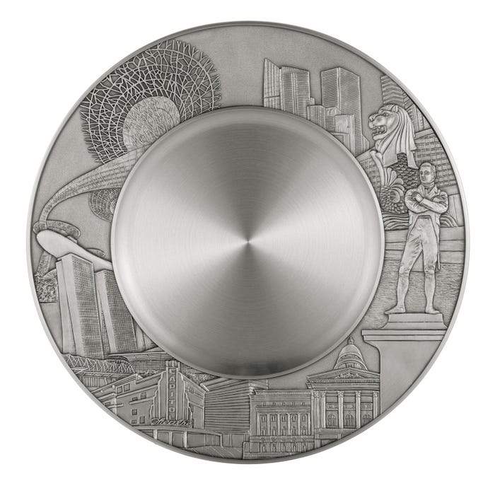 Royal Selangor Singapore Scenes Civic District Plate — Royal Selangor decorative plates — premium stationery and lifestyle, at Cityluxe Singapore