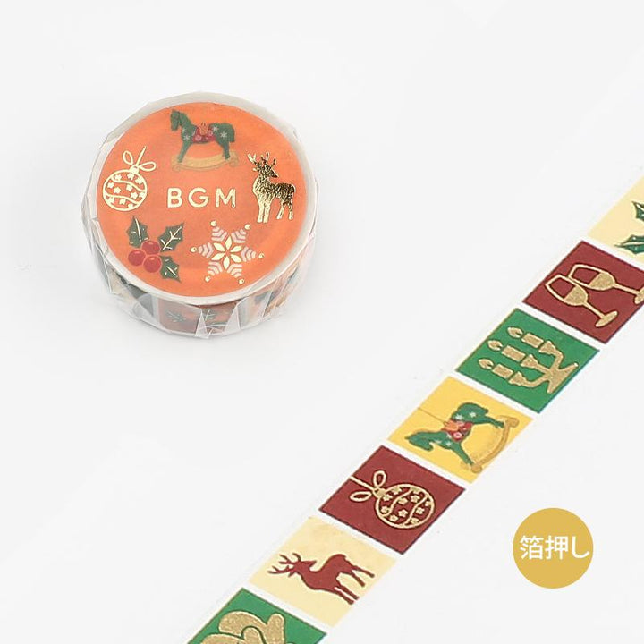 BGM Christmas Limited Pattern Masking Tape — applied on surface