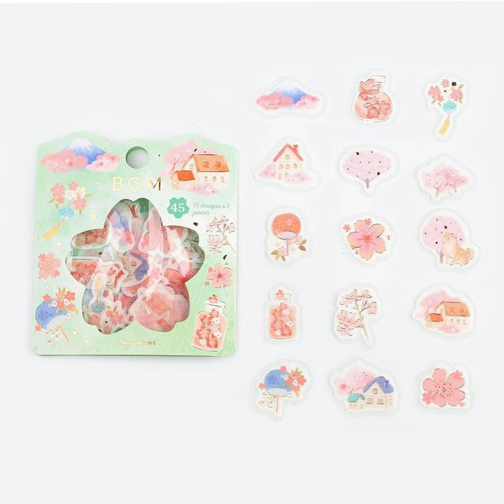 BGM Sakura Village Flake Seal — front view