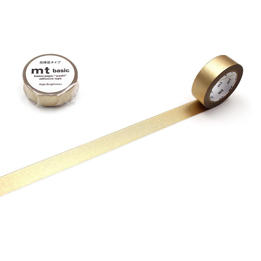 MT Basic Washi Tape Champagne Gold 7m — roll front