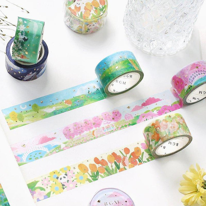 BGM Little World Tulip Garden Masking Tape — with packaging