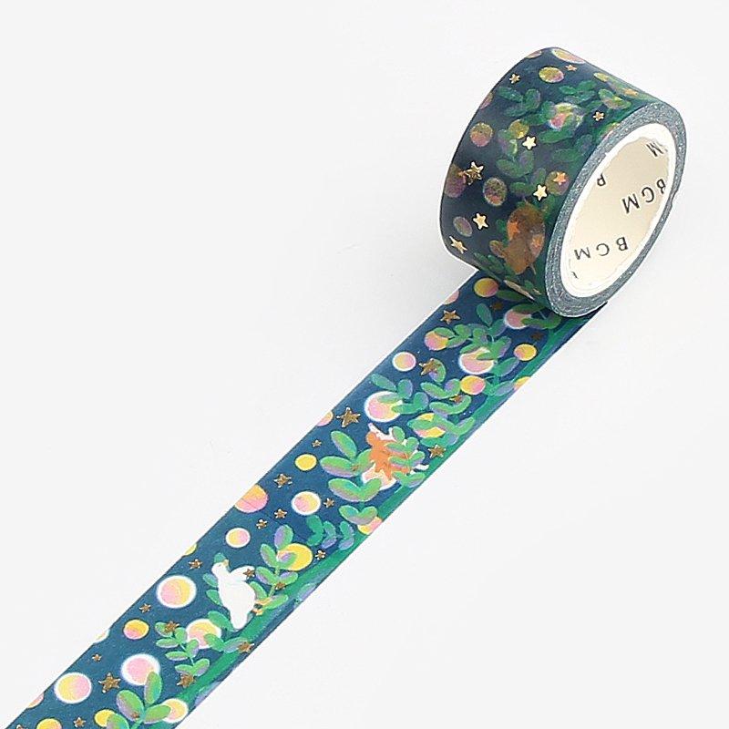 BGM Little World Starry Night Forest Masking Tape — pattern detail