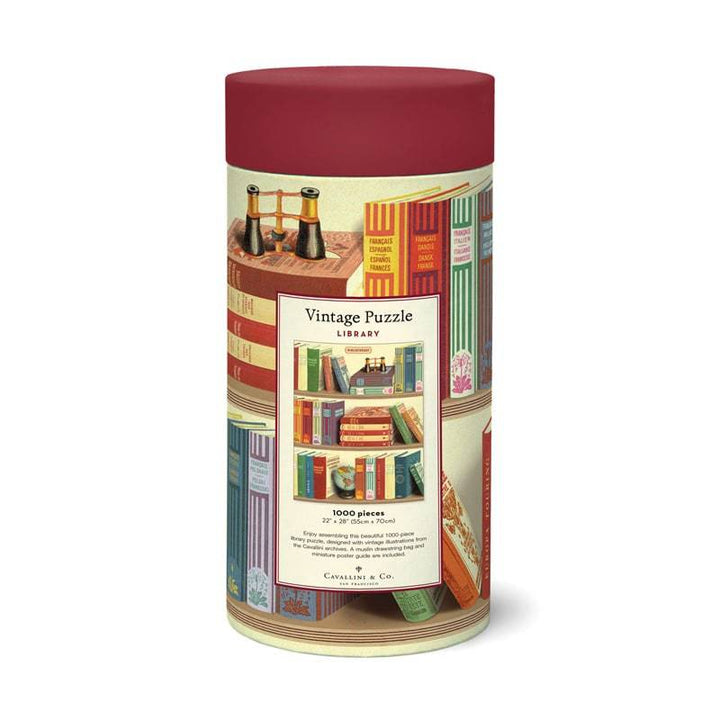 Cavallini Puzzle Library Books — side view