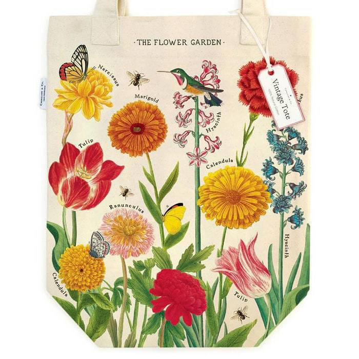 Cavallini Tote Bag Flower Garden — side view