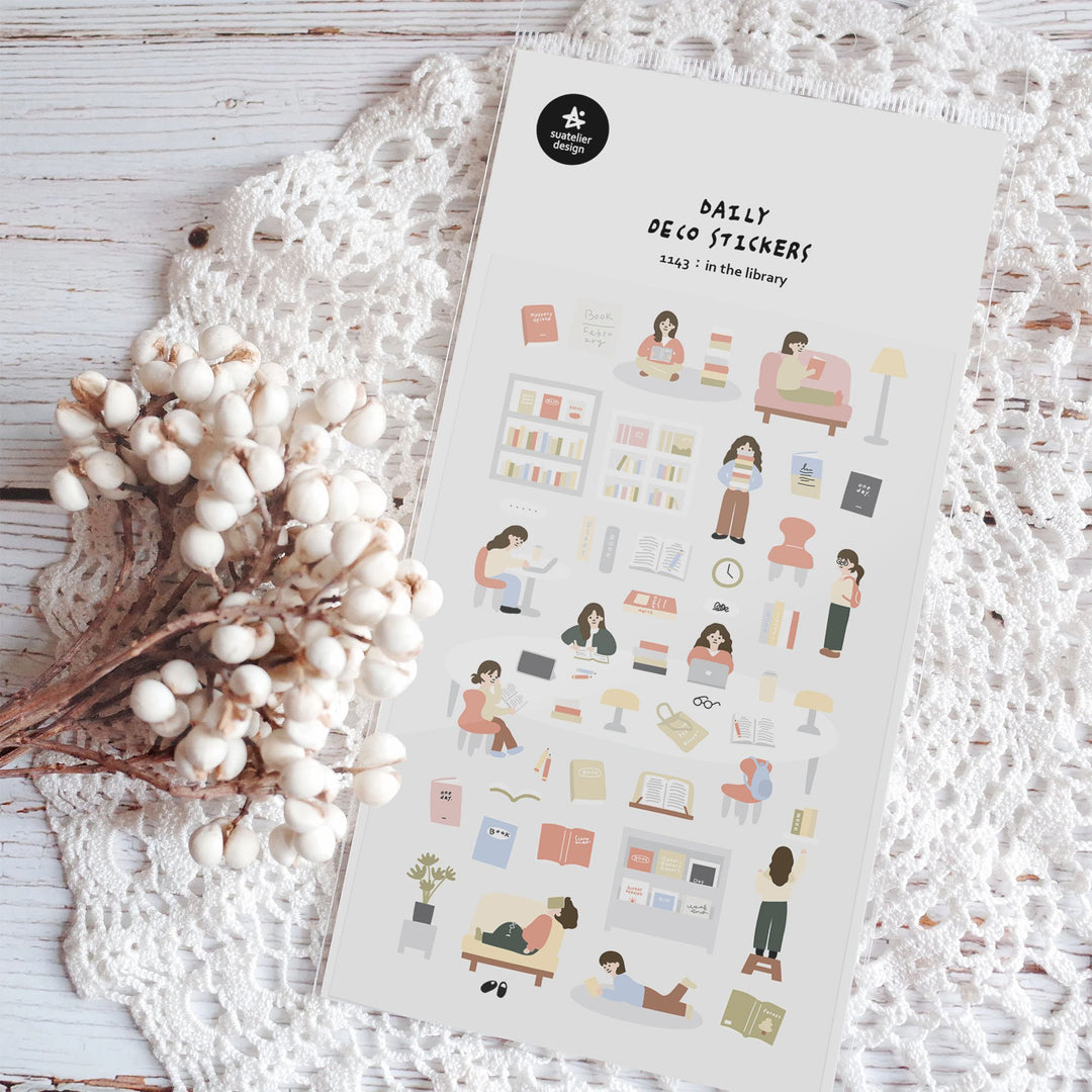 Suatelier Daily Deco Stickers -  In the Library Sticker — front view