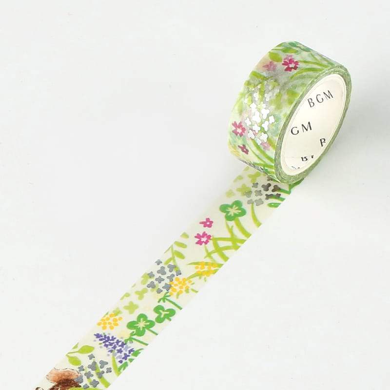 BGM Fresh Green Washi Tape — pattern detail