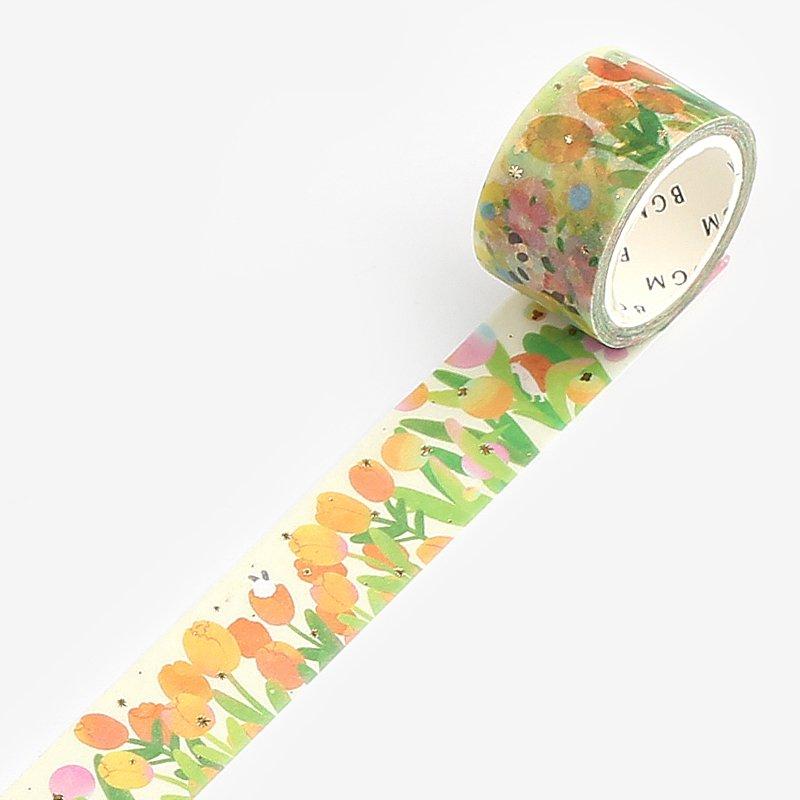 BGM Little World Tulip Garden Masking Tape — pattern detail
