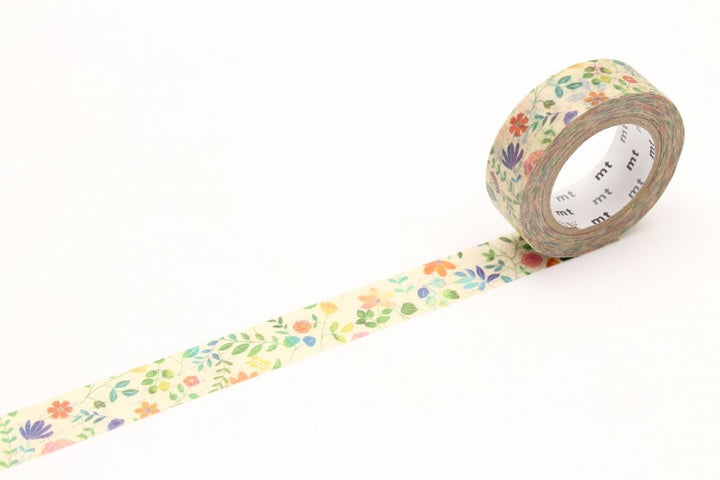 MT EX Washi Tape - Watercolor Flower (7m) — pattern detail