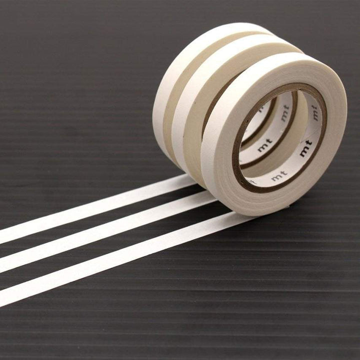 MT Slim 6mm Washi Tape Set K Matte White (7m) — roll front