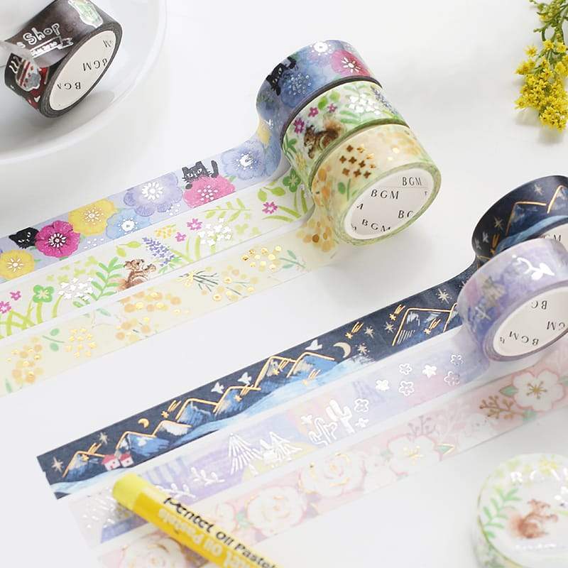 BGM Fresh Green Washi Tape — roll side