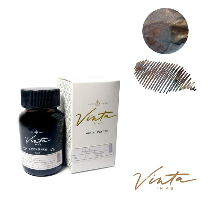 Vinta Inks 30ml Ink Bottle Clouds of Gray (Pagtangi 1958) — cap detail