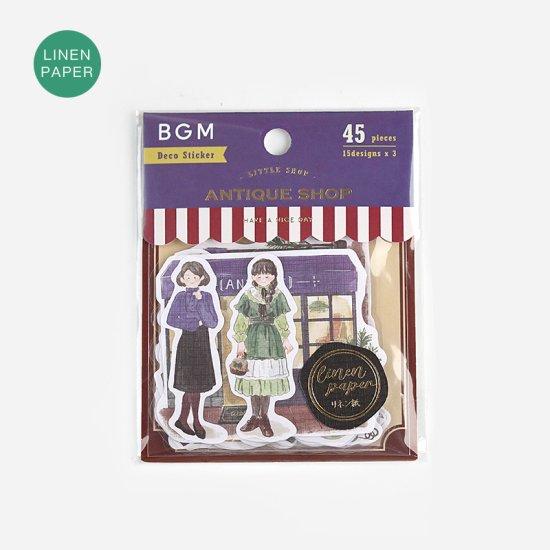 BGM Little Shop Antique Linen Sticker — front view