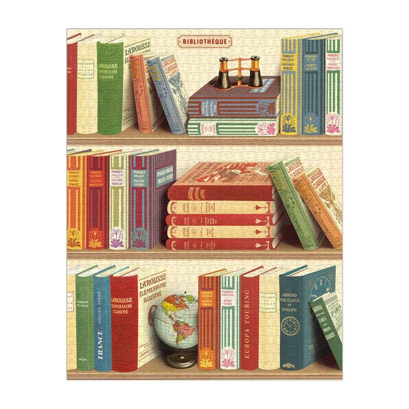 Cavallini Puzzle Library Books — detail view