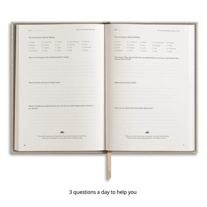 Chai Sunrise 3 Questions a Day Journal - Pink — back cover