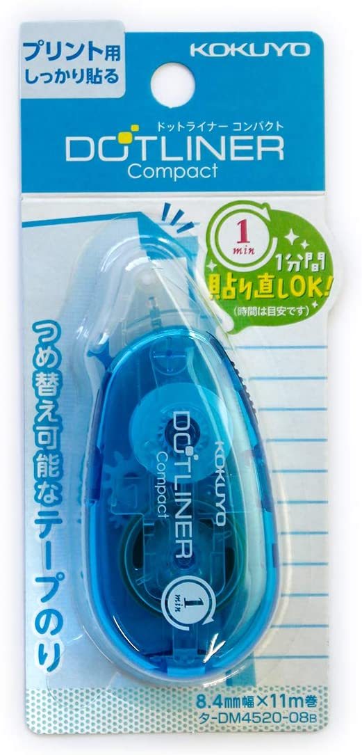 Kokuyo Dotliner Compact Tape Glue for Print — applied on surface