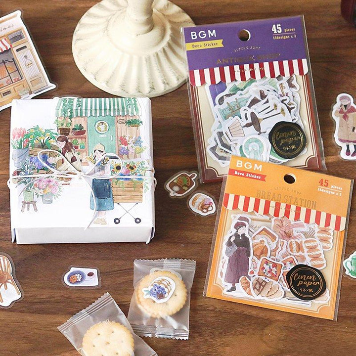 (DC) BGM Little Shop Bakery Linen Sticker — close-up