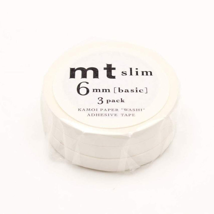 MT Slim 6mm Washi Tape Set K Matte White (7m) — pattern detail