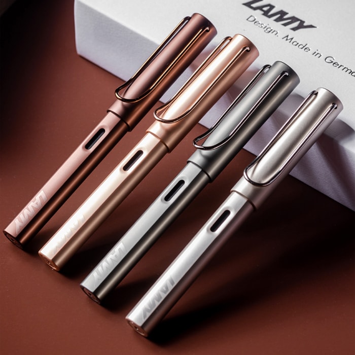 Lamy Lx Rollerball Pen Ruthenium — flat lay