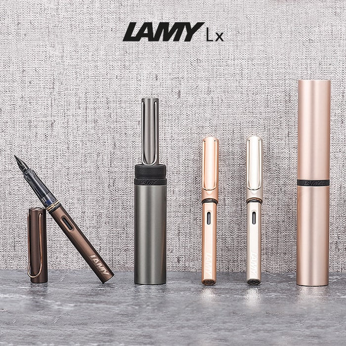 Lamy Lx Fountain Pen Ruthenium — flat lay