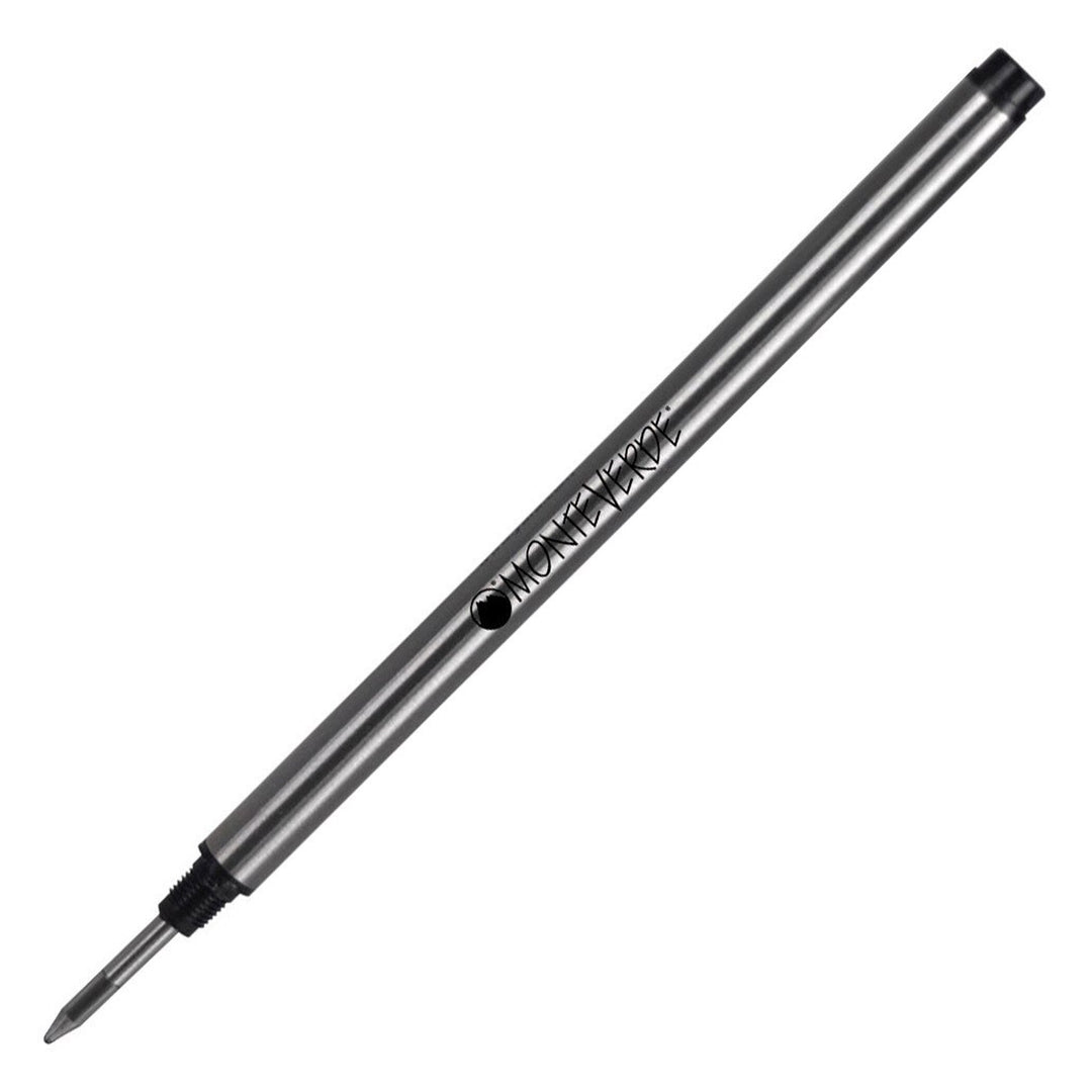 Monteverde Rollerball Refill To Fit Montblanc Rollerball Pen (Medium) Blue — uncapped with cap posted