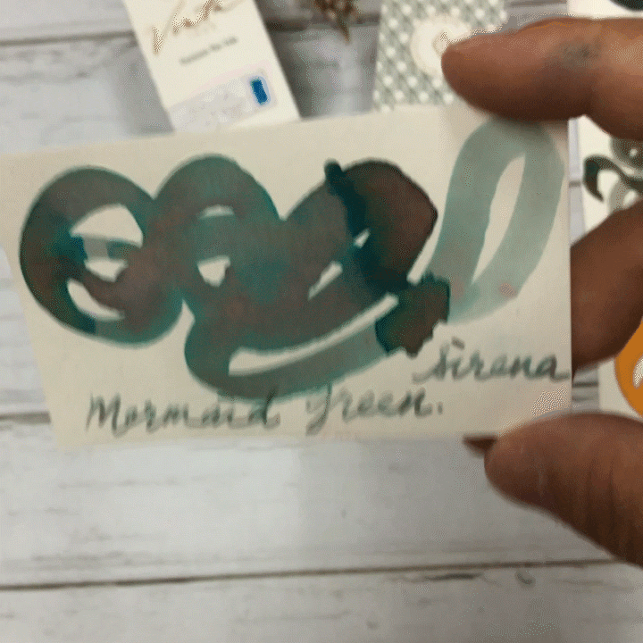 Vinta Inks 30ml Ink Bottle Mermaid Green (Sirena 1952) — with pen